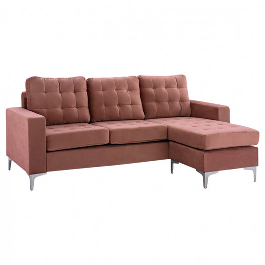 REVERSIBLE CORNER SOFA SANTINO HM3152.12 IN DUSTY PINK 190x75-128x82Υcm. image 1