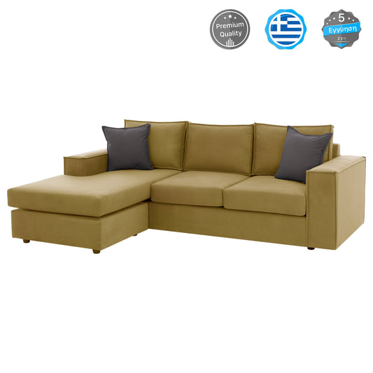 CORNER SOFA MONACO HM3257.09 GOLD INTERCHANGEABLE 240x170x86 image 1