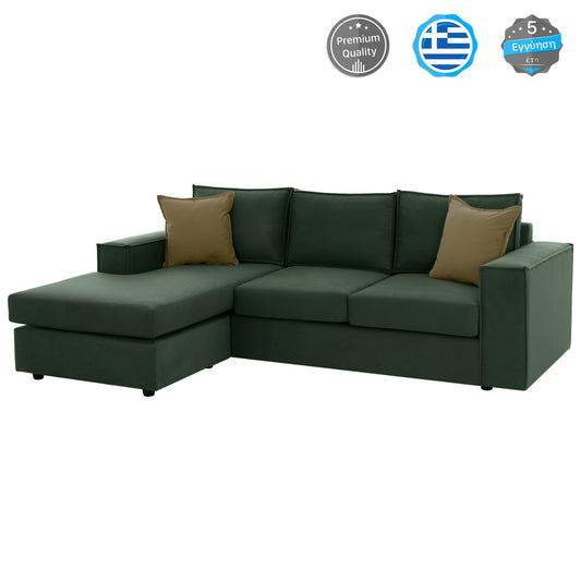 CORNER SOFA MONACO ΗΜ3257.17 INTERCHANGEABLE GREEN 240x170x86 image 1