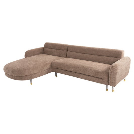 CORNER SOFA REVERSIBLE FLYER HM6072.01 BROWN FABRIC-METAL HIGH LEGS 285x86-172x74Hcm. image 1
