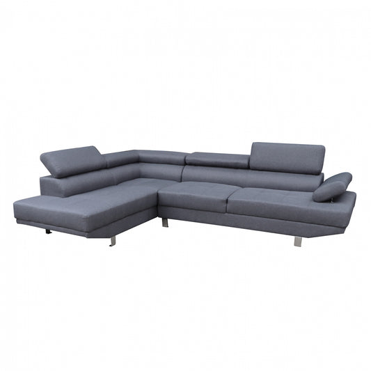 LEFT CORNER SOFA GORO HM3085.10L GREY FABRIC 270x200x87H cm image 1