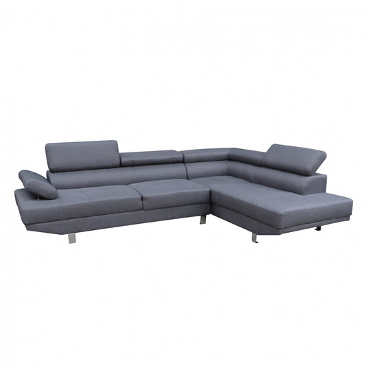 RIGHT CORNER SOFA GORO HM3085.10L GREY FABRIC 270x200x87H cm image 1