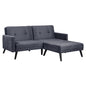 Sofa Corner Bed Livia HM3151.01 Velvet Grey with Footstep 211x158x83cm image 1