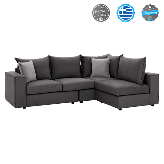 Corner Sofa “MONZA”, interchangeable, 3 pcs, grey image 1
