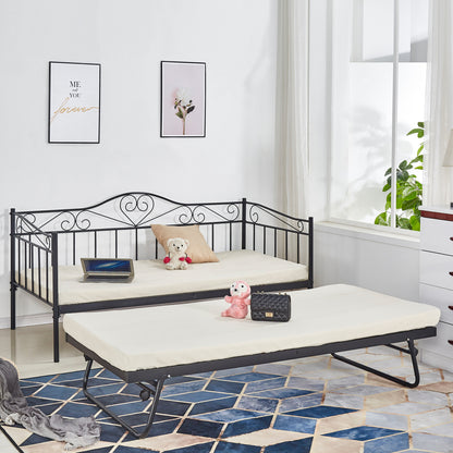 HM571.01 MAEKO Sofa bed, 190x90, Black+auxiliary bed 85x185, metal image 1