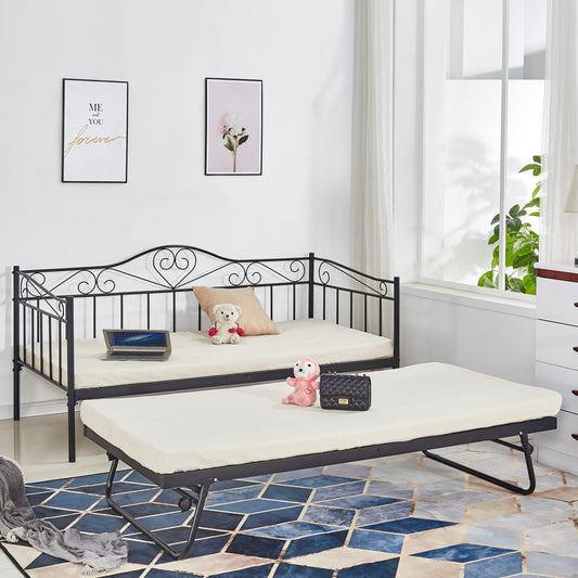 HM571.01 MAEKO Sofa bed, 190x90, Black+auxiliary bed 85x185, metal image 1