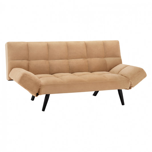 Sofa Bed 3 Seater Velvet Beige HM3167.07 182x80x88cm image 1