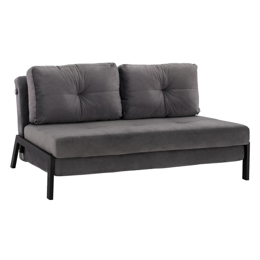 Sofa Bed Velvet Grey 2 1/2 Seater HM3079.11 151x92x66cm image 1