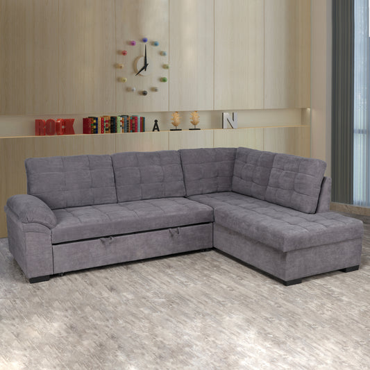 Sofa Bed Jade right corner dark grey color HM3144.02R 252x159x84h cm image 1
