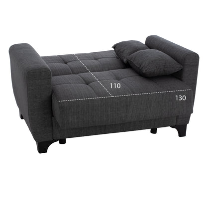 Диван-легло HM3243.03 с Висока Обратна Част, Сив 160x84x88cm