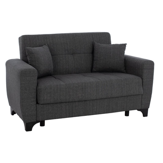 HM3243.03 2-SEATER SOFA-BED, TALL BACK, GREY, 160x84x88cm image 1