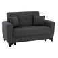 HM3243.03 2-SEATER SOFA-BED, TALL BACK, GREY, 160x84x88cm image 1