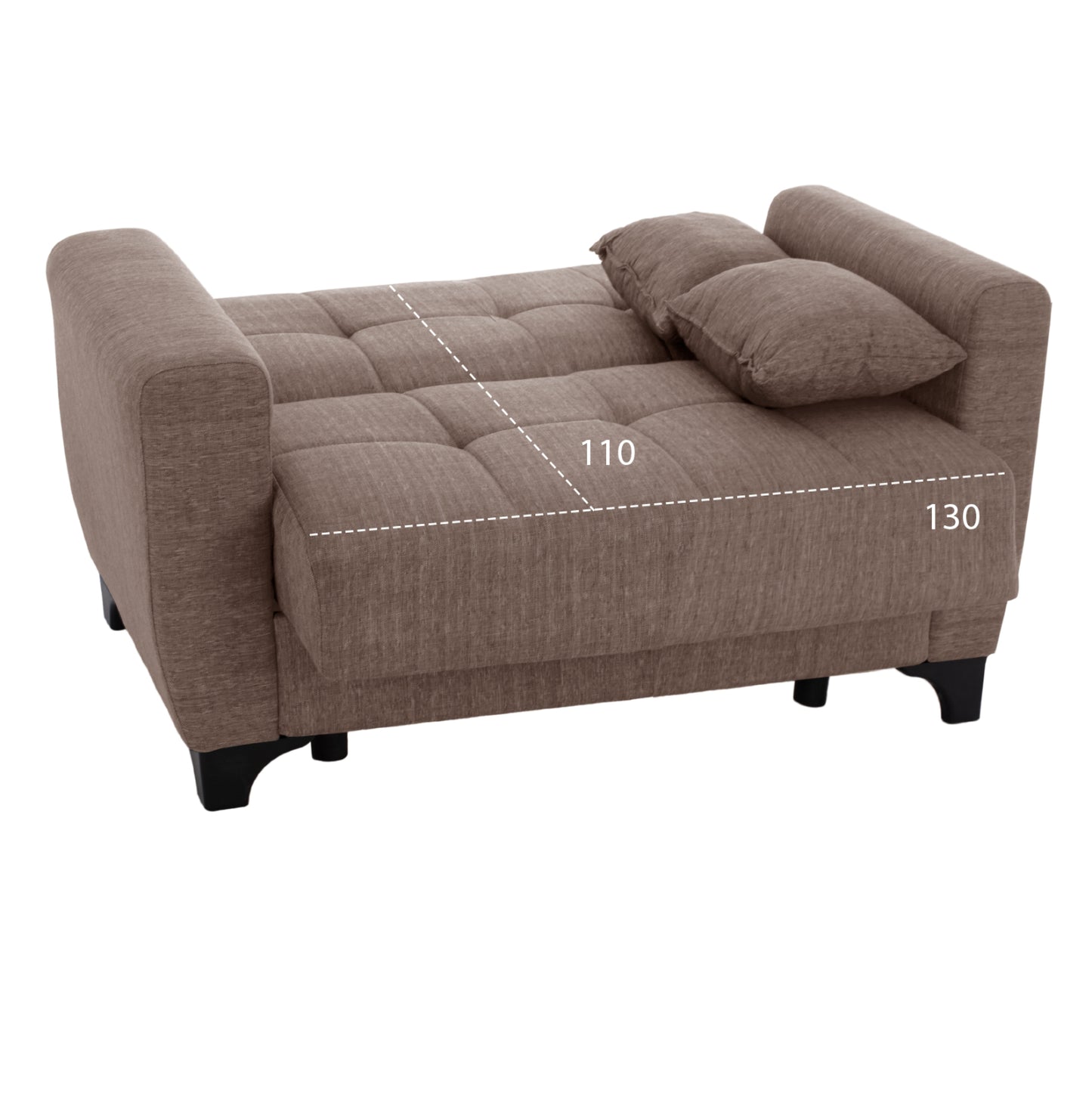 Диван-кровать HM3243.02 с висока облегалка, бежов 160x84x88