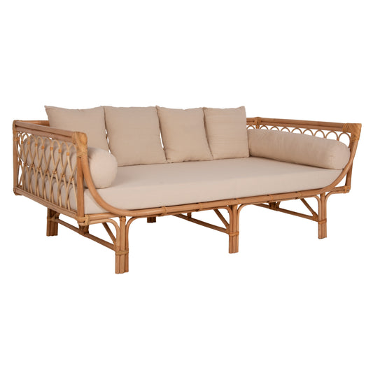 DAYBED-SOFA ALIKI HM9658 RATTAN IN NATURAL-BEIGE CUSHIONS  200x100x86Hcm. image 1