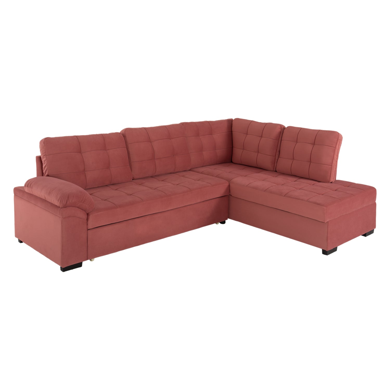 SOFABED RIGHT CORNER JADE HM3144.03R DUSTY PINK VELVET 250x80-180x73-88Hcm. image 1
