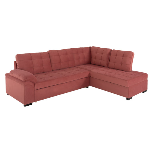 SOFABED RIGHT CORNER JADE HM3144.03R DUSTY PINK VELVET 250x80-180x73-88Hcm. image 1
