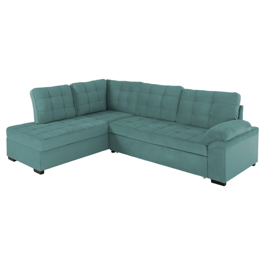SOFABED LEFT CORNER JADE HM3144.04L SEAFOAM GREEN VELVET 250x80-180x73-88Hcm. image 1