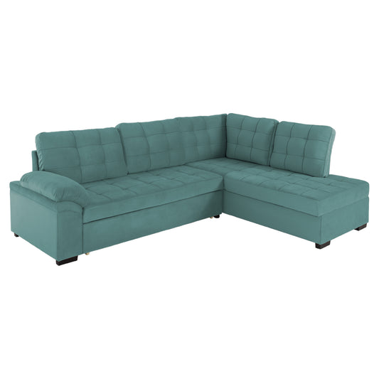 SOFABED RIGHT CORNER JADE HM3144.04R SEAFOAM GREEN VELVET 250x80-180x73-88Hcm. image 1