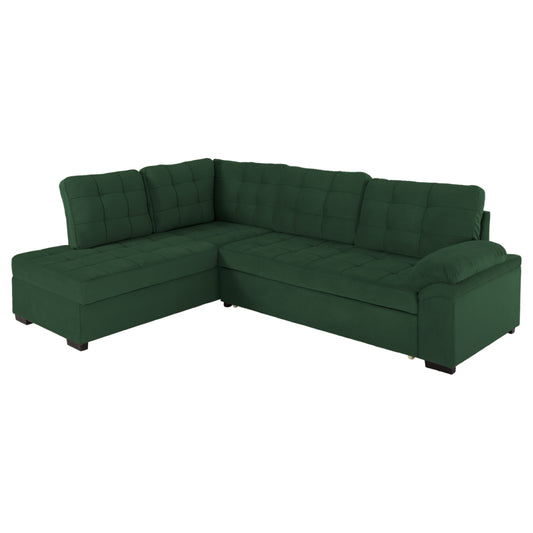 SOFABED LEFT CORNER JADE HM3144.05L CYPRESS GREEN VELVET 250x80-180x73-88Hcm. image 1