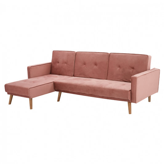 REVERSIBLE CORNER SOFA TALIA HM3153.02 VELVET IN DUSTY PINK 267x153x85cm. image 1
