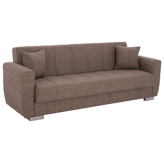 ΗΜ3240.02- 215x80x77cm, 3-seater sofabed, beige image 1