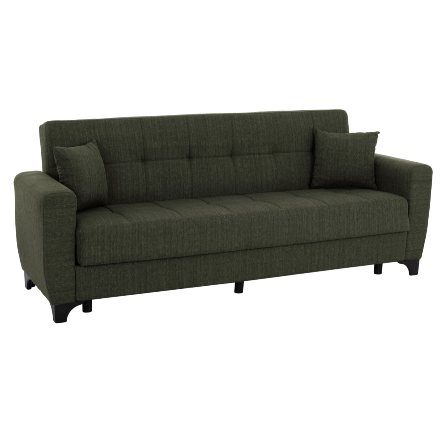 HM3242.05, 3-SEATER SOFA-BED, TALL BACK, DARK OLIVE, 215x84x88cm image 1