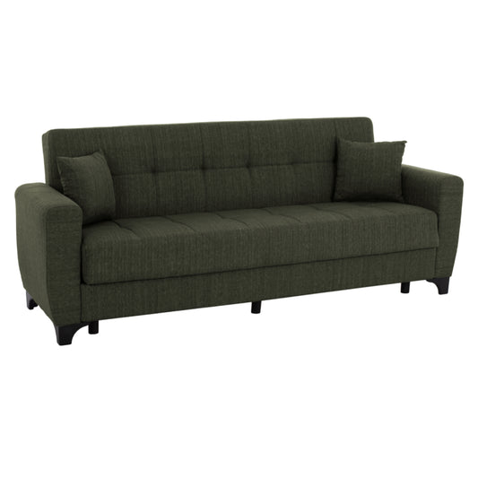 HM3242.05, 3-SEATER SOFA-BED, TALL BACK, DARK OLIVE, 215x84x88cm image 1