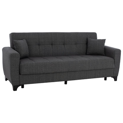 HM3242.03 sofa-bed, storage space, grey, 215x84x88cm, tall back image 1
