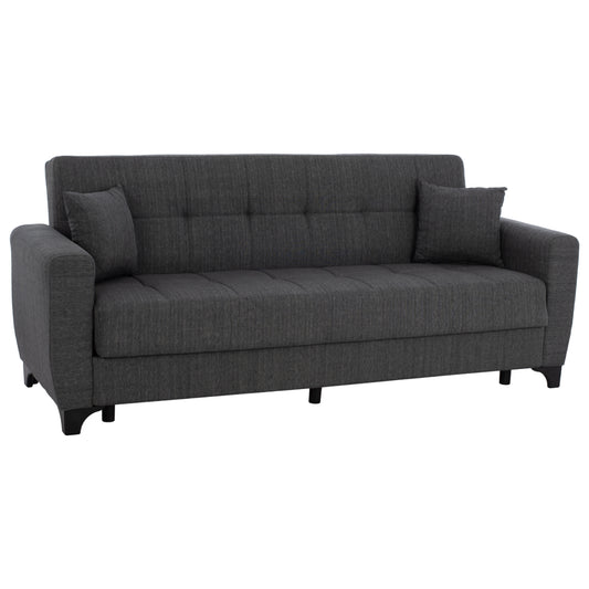 HM3242.03 sofa-bed, storage space, grey, 215x84x88cm, tall back image 1