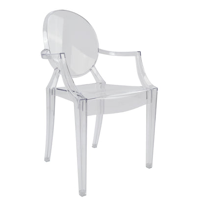 Chair acrylic clear with arms Aramis HM0169 52,2x56,5x92cm image 1