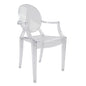 Chair acrylic clear with arms Aramis HM0169 52,2x56,5x92cm image 1