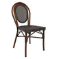 Aluminum Chair Bamboo Look Brown with Textline 40,5x56,5x89,5 cm HM5026 image 1