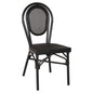 Aluminum Chair Bamboo Look Black with Textline 45x57x88cm HM5052 image 1