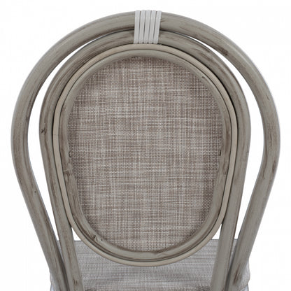 Aluminum chair Bamboo Look Patina Grey with textline 45x57x88 cm HM5109