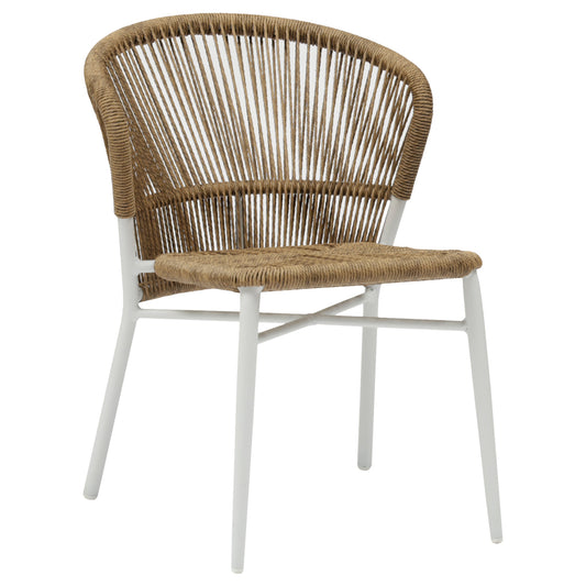 ALUMINUM CHAIR LYNN HM6267.02 WHITE FRAME-P.E. RATTAN IN NATURAL COLOR 57x61x79Hcm. image 1
