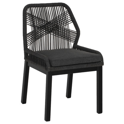 CHAIR ALUMINUM HOWARD BLACK WITH ROPE DARK GREY 56x60x83Hcm.HM5547.03 image 1