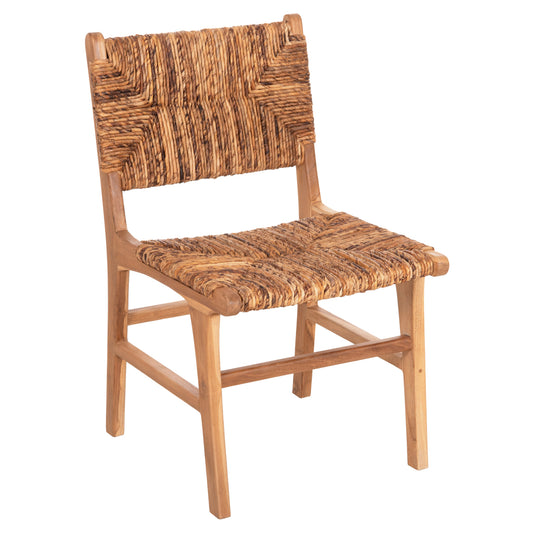CHAIR HM9399.11 TEAK WOOD WITH STRAW MATTING ON BACKREST AND SEAT NATURAL COLOR 51x60,5x88Hcm image 1