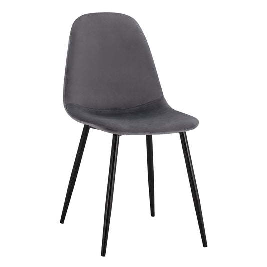 Dining Chair Leonardo Velvet Grey with metallic legs HM00100.01 45x53x85 cm. image 1