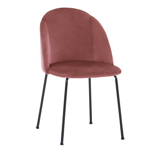 CHAIR VELVET DUSTY PINK AND METAL LEGS BLACK MATTE HM8545.02 image 1