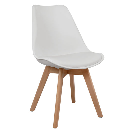 Chair Vegas HM0033.01-wooden legs-white seat-47x56,6x82Υ cm image 1