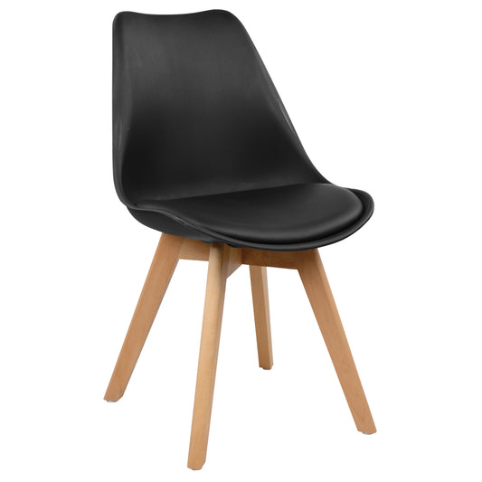 Chair Vegas HM0033.02 wooden legs-black seat 47x56,6x82Υ cm image 1
