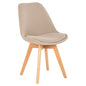 DINING CHAIR VEGAS HM0033.54 BEECH LEGS-BEIGE FABRIC 48Χ58Χ80H cm. image 1
