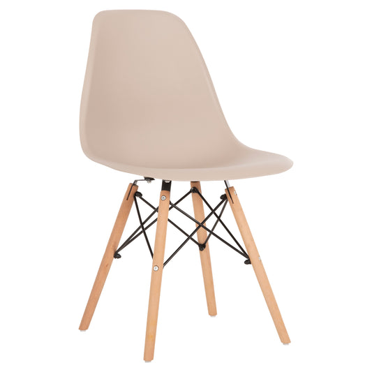 DINING CHAIR TWIST HM8460.25 WOODEN LEGS-POLYPROPYLENE SEAT IN CAPPUCCINO COLOR 46x50x82Hcm. image 1
