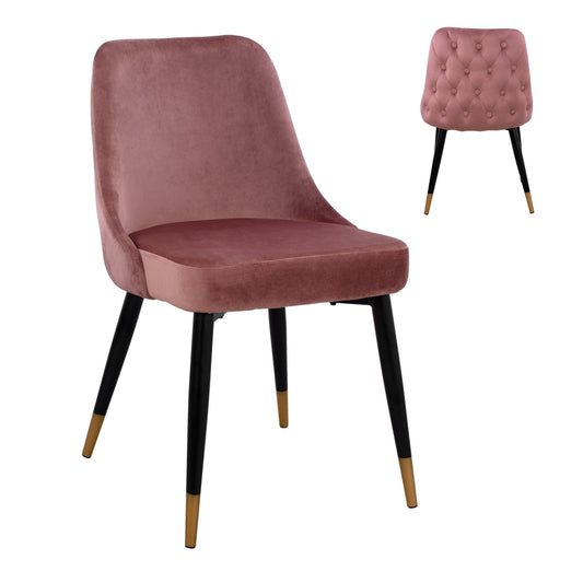 Chair Serentiy HM8527.02 Velvet Rotten apple with metallic frame 51x58x83cm image 1
