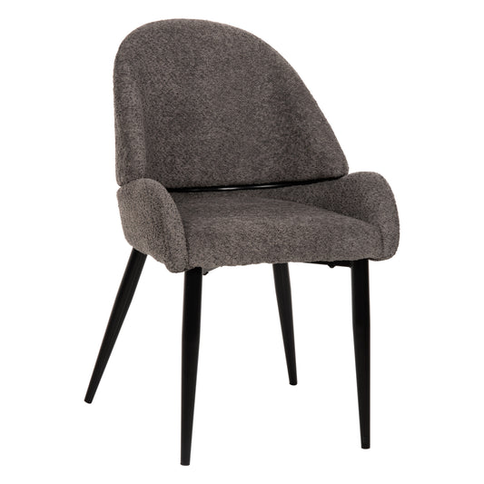 CHAIR SARKY HM8585.01 BOUCLE GREY FABRIC-BLACK METAL LEGS 55x62x89Hcm. image 1