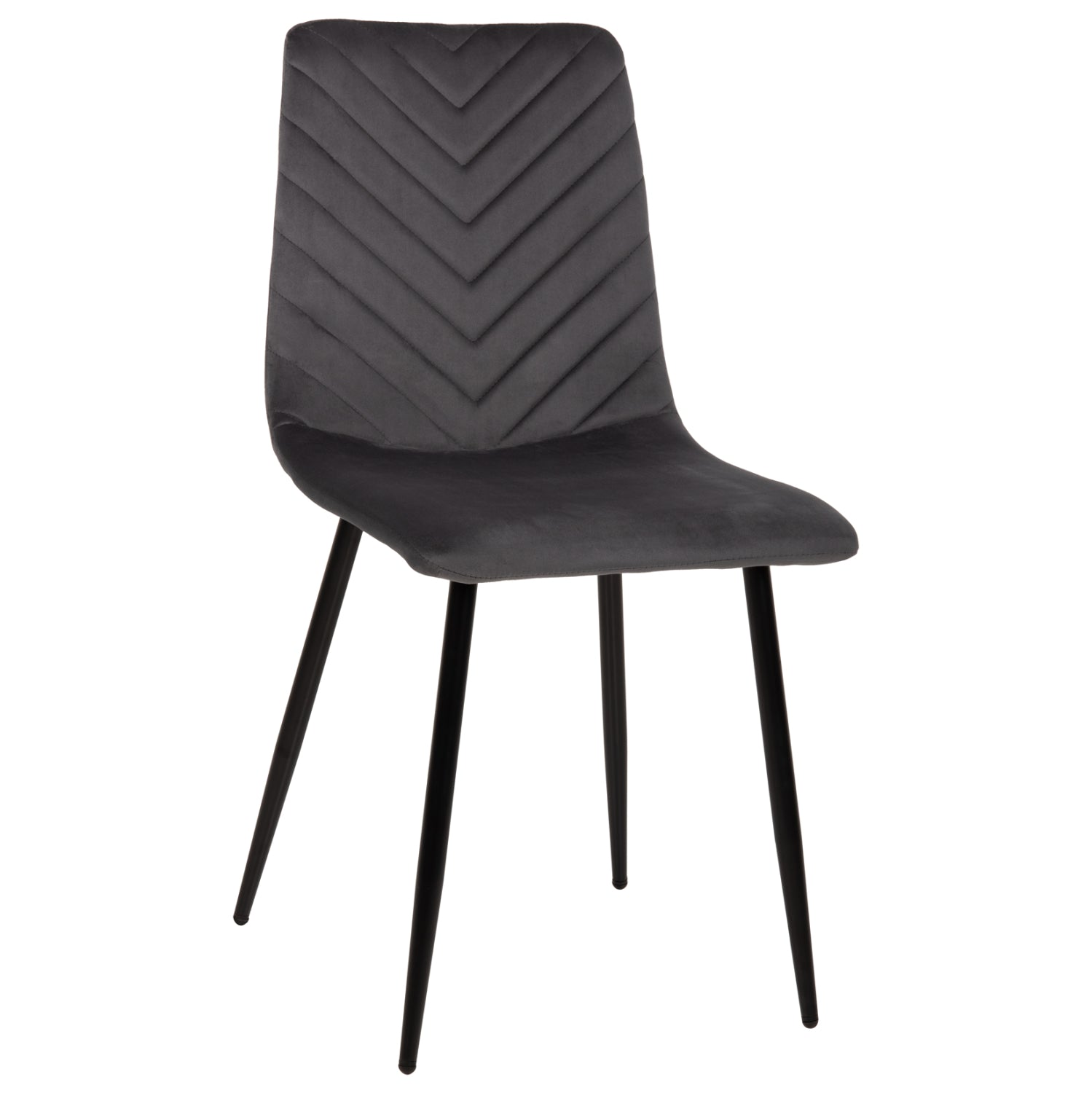 DINING CHAIR LATRELL HM8587.01 GREY VELVET & BLACK METAL LEGS 43x54x88Hcm. image 1