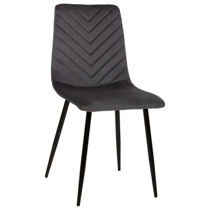 DINING CHAIR LATRELL HM8587.01 GREY VELVET & BLACK METAL LEGS 43x54x88Hcm. image 1