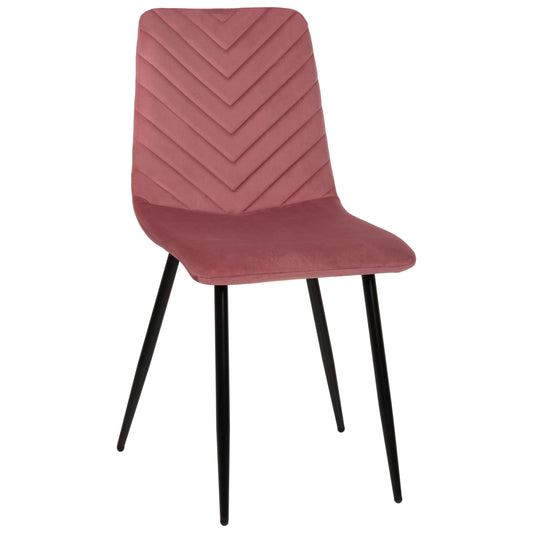DINING CHAIR LATRELL HM8587.02 DUSTY PINK VELVET & BLACK METAL LEGS 43x54x88Hcm. image 1