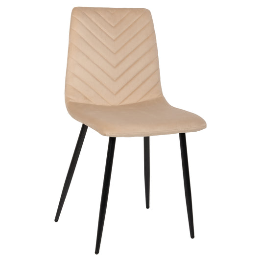 DINING CHAIR LATRELL HM8587.05 ECRU VELVET & BLACK METAL LEGS 43x54x88Hcm. image 1