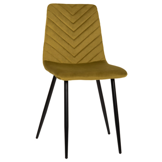 DINING CHAIR LATRELL HM8587.07 OLIVE GREEN VELVET & BLACK METAL LEGS 43x54x88Hcm. image 1